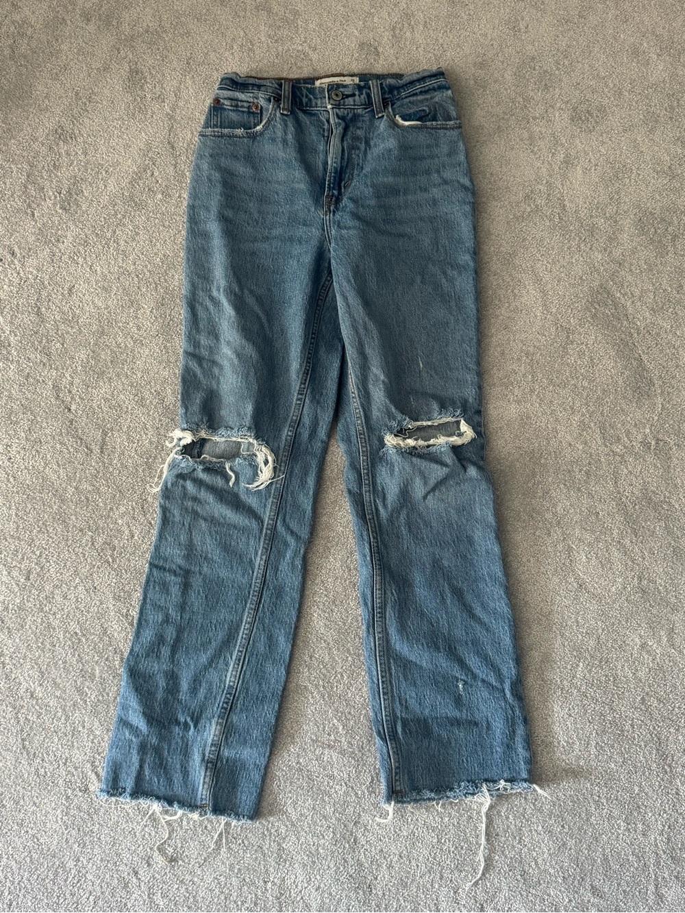 Abercrombie & Fitch 90s straight High-Rise Medium Blue Jeans - Picture 2 of 3